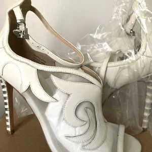 B Brian Atwood Linscott Mesh Insert Bootie White